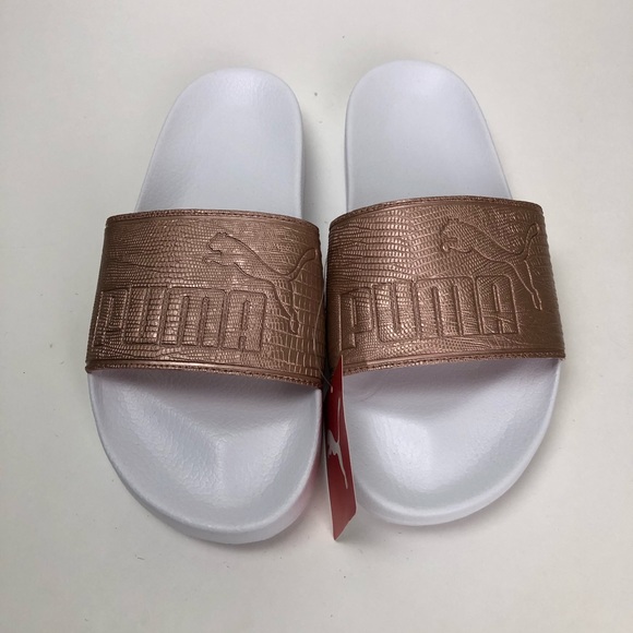 puma rose gold slides